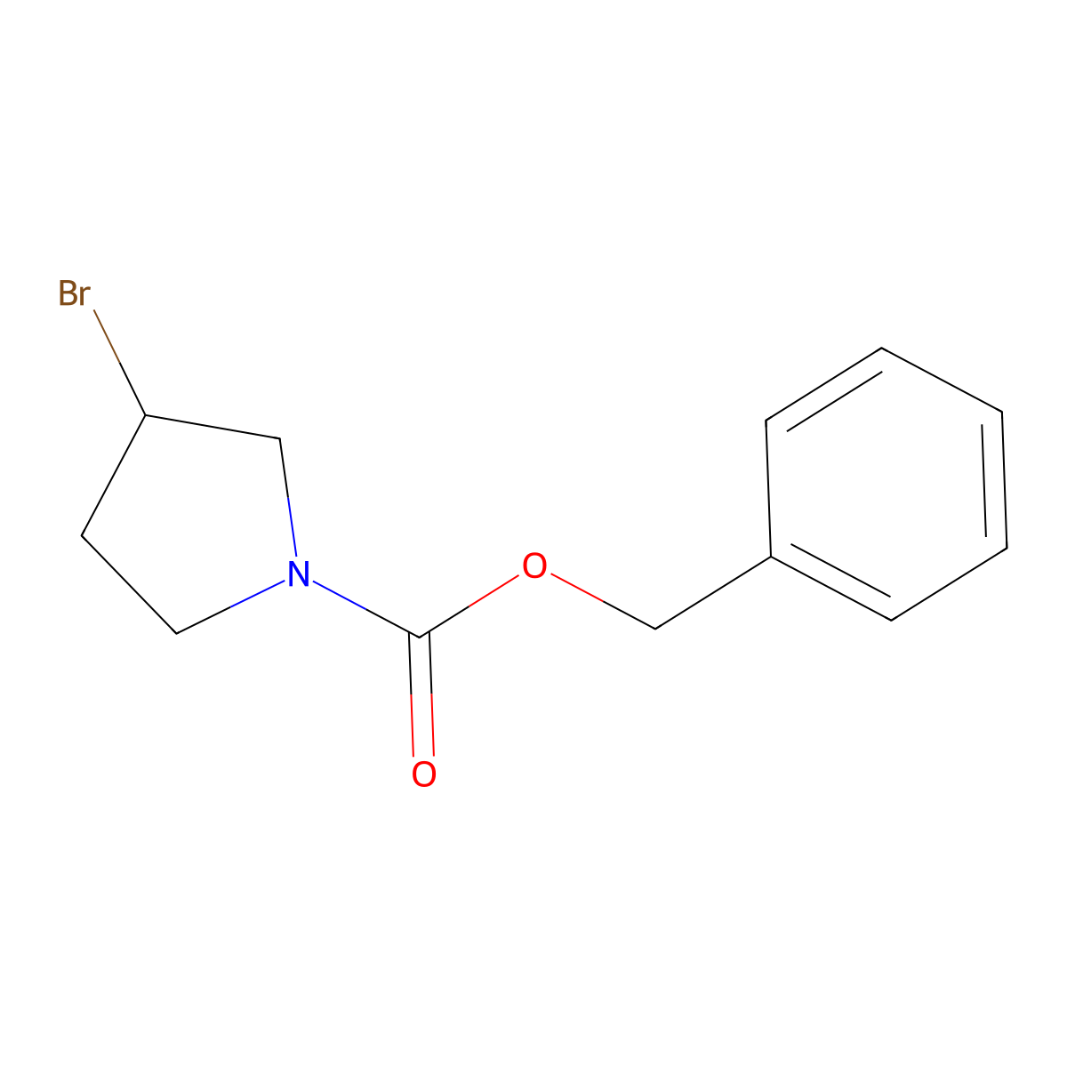 (R)-3-Bromo-pyrrolidine-1-carboxylic acid benzyl ester molecular structure, CAS 1354020-75-9