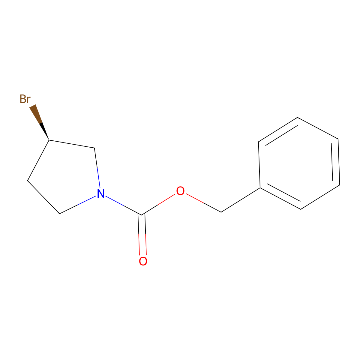 (R)-3-Bromo-pyrrolidine-1-carboxylic acid benzyl ester molecular structure, CAS 1354020-75-9