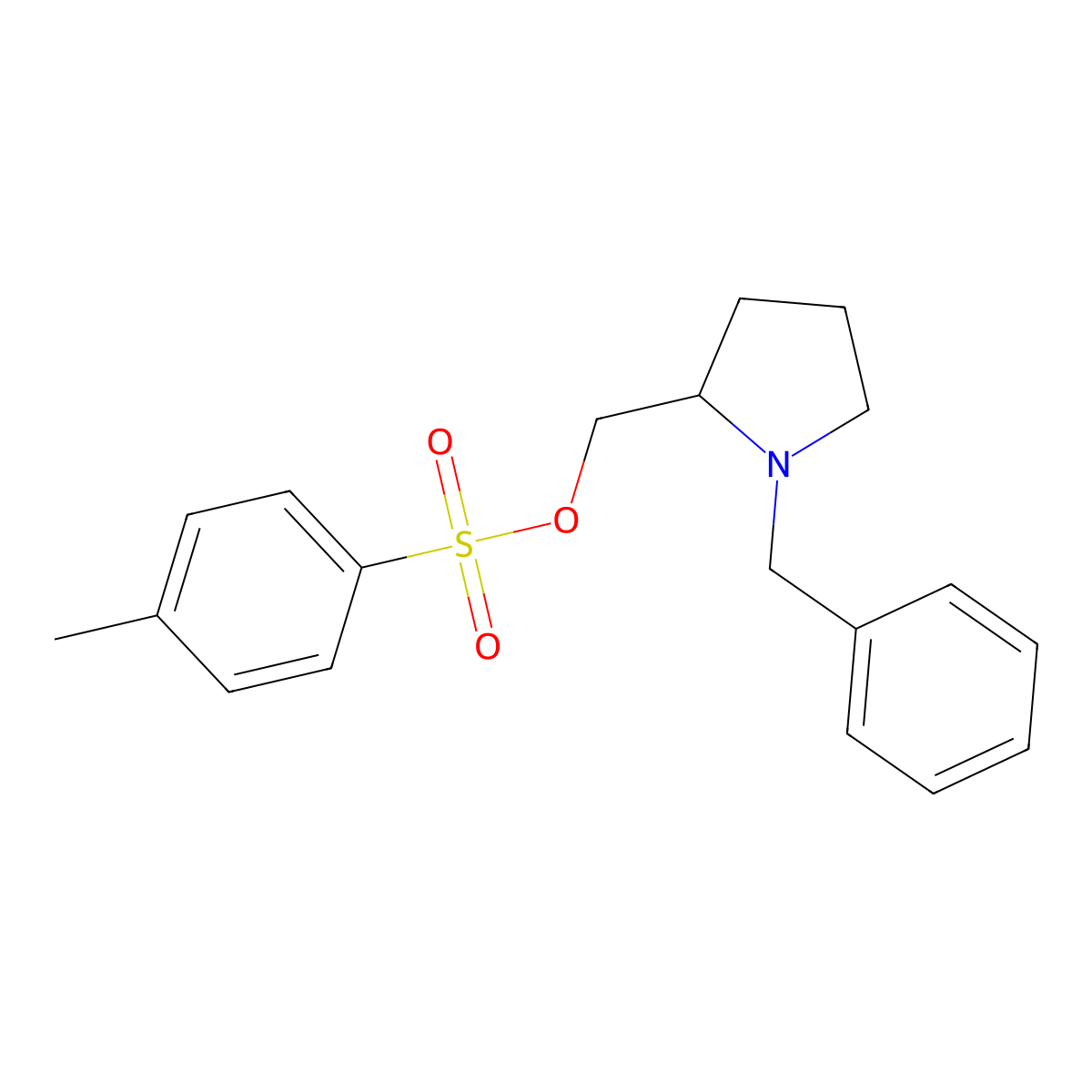 Toluene-4-sulfonic acid (S)-1-benzyl-pyrrolidin-2-ylmethyl ester molecular structure, CAS 1354020-78-2