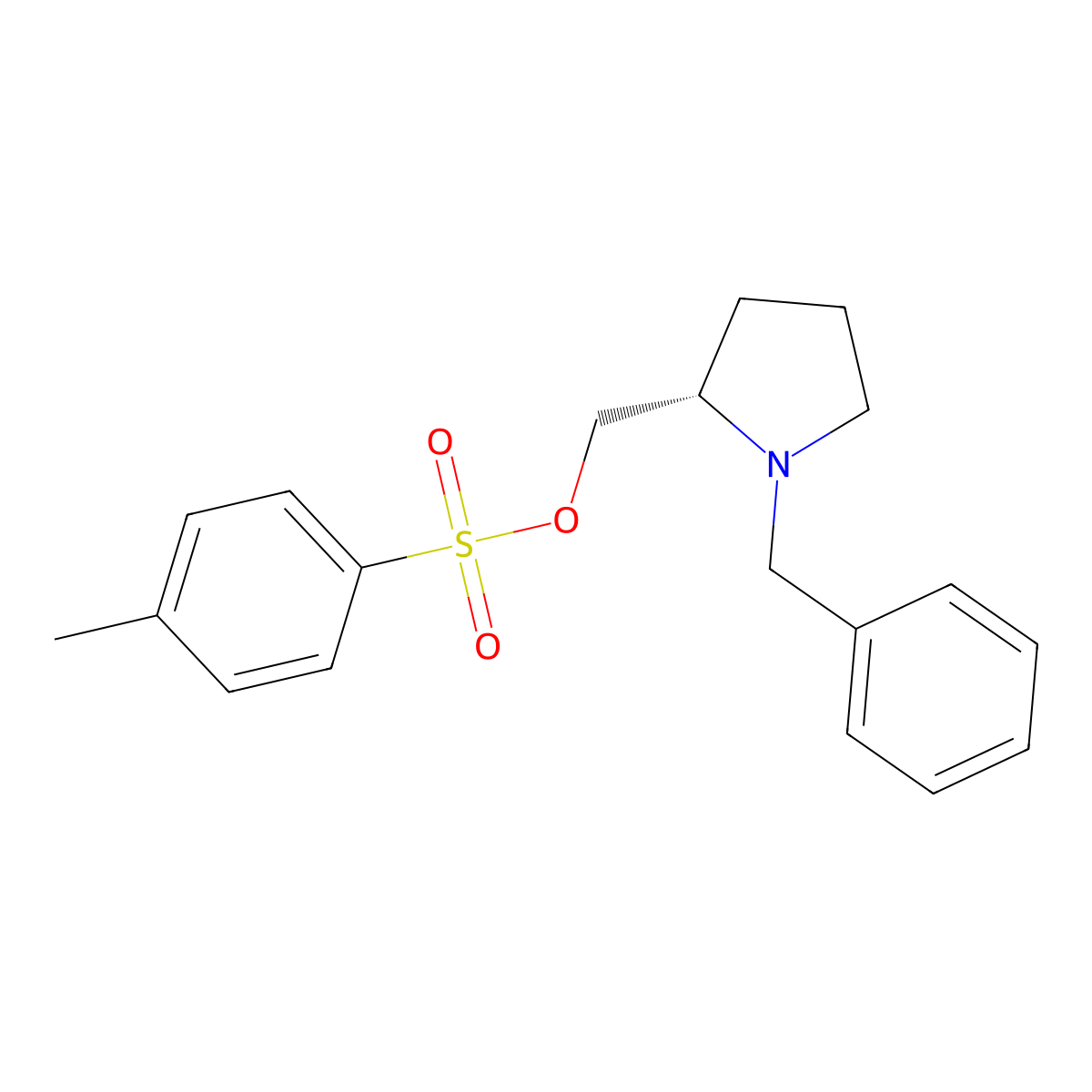 Toluene-4-sulfonic acid (S)-1-benzyl-pyrrolidin-2-ylmethyl ester molecular structure, CAS 1354020-78-2