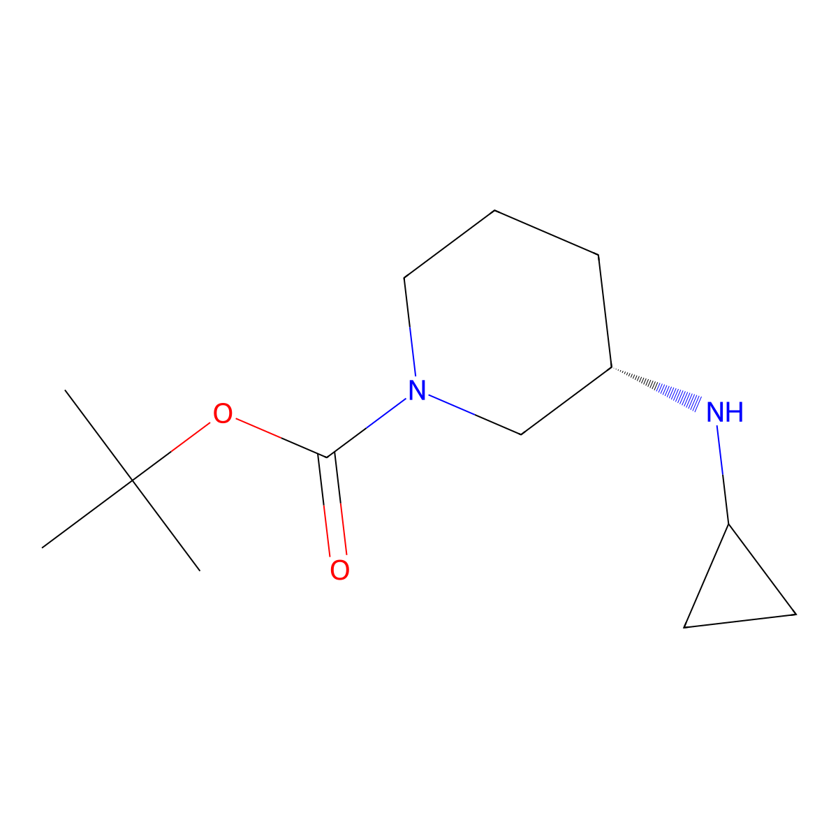 (S)-3-Cyclopropylamino-piperidine-1-carboxylic acid tert-butyl ester molecular structure, CAS 1354020-81-7