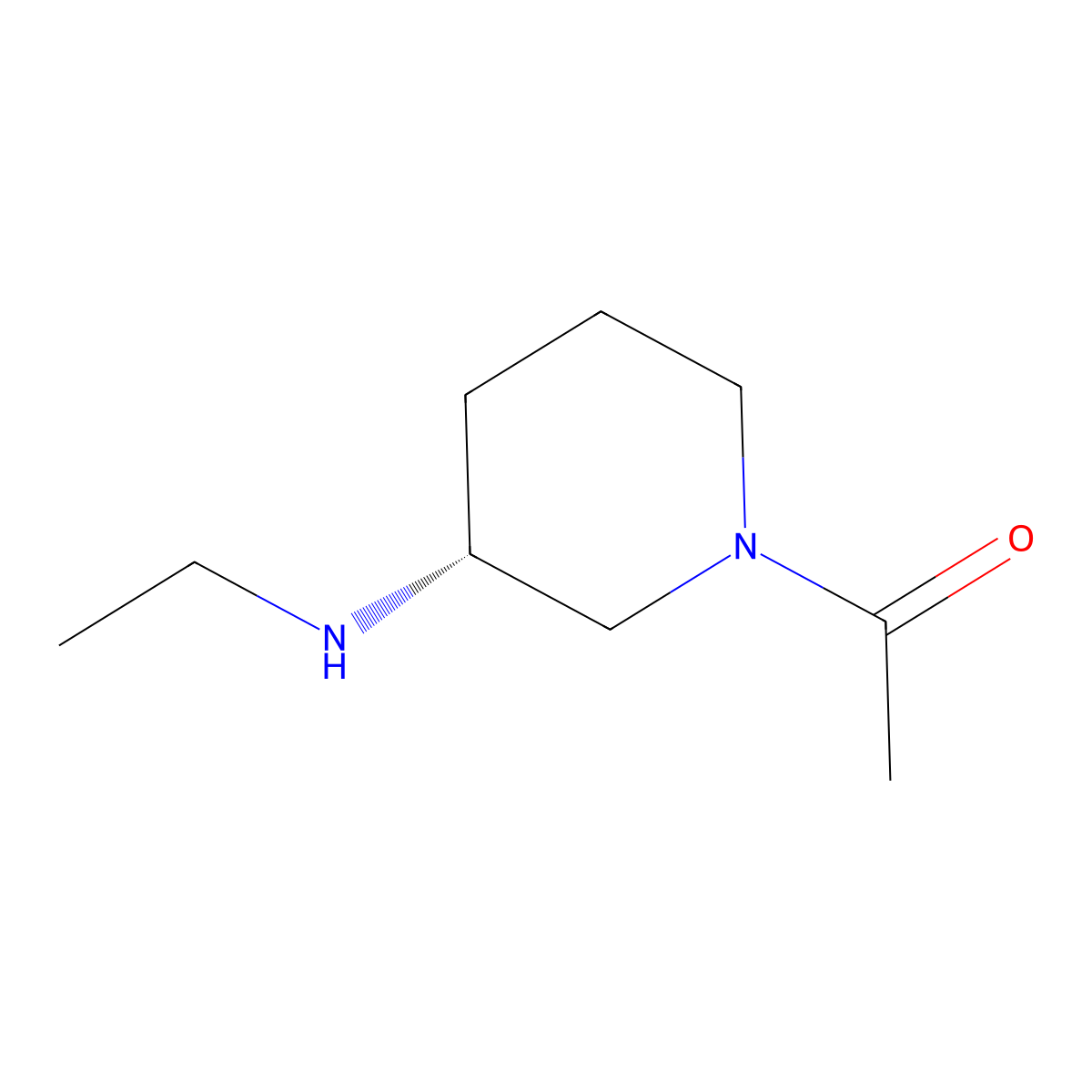 (R)-1-(3-(Ethylamino)piperidin-1-yl)ethanone molecular structure, CAS 1354020-83-9