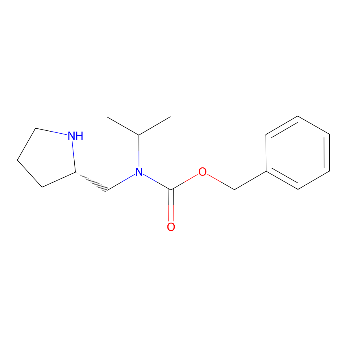 Isopropyl-(S)-1-pyrrolidin-2-ylmethyl-carbamic acid benzyl ester molecular structure, CAS 1354020-86-2
