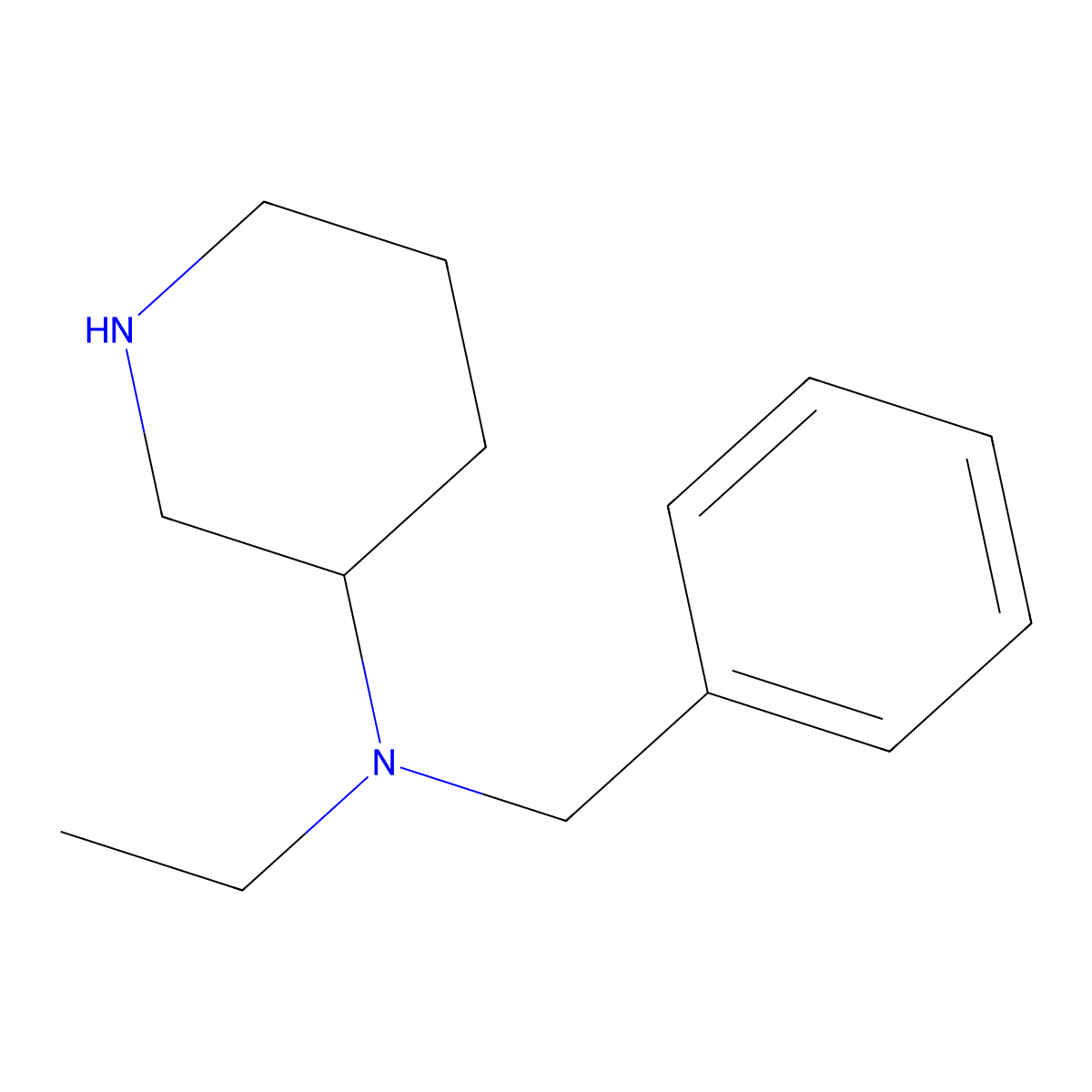 Benzyl-ethyl-(S)-piperidin-3-yl-amine molecular structure, CAS 1354020-87-3