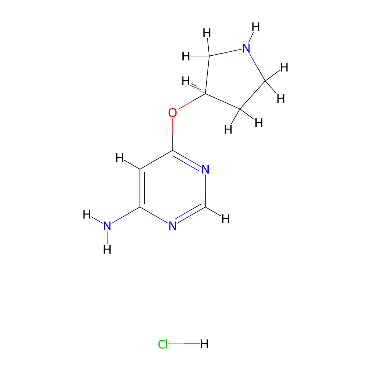 (R)-6-(Pyrrolidin-3-yloxy)pyrimidin-4-amine hydrochloride molecular structure, CAS 1354020-93-1