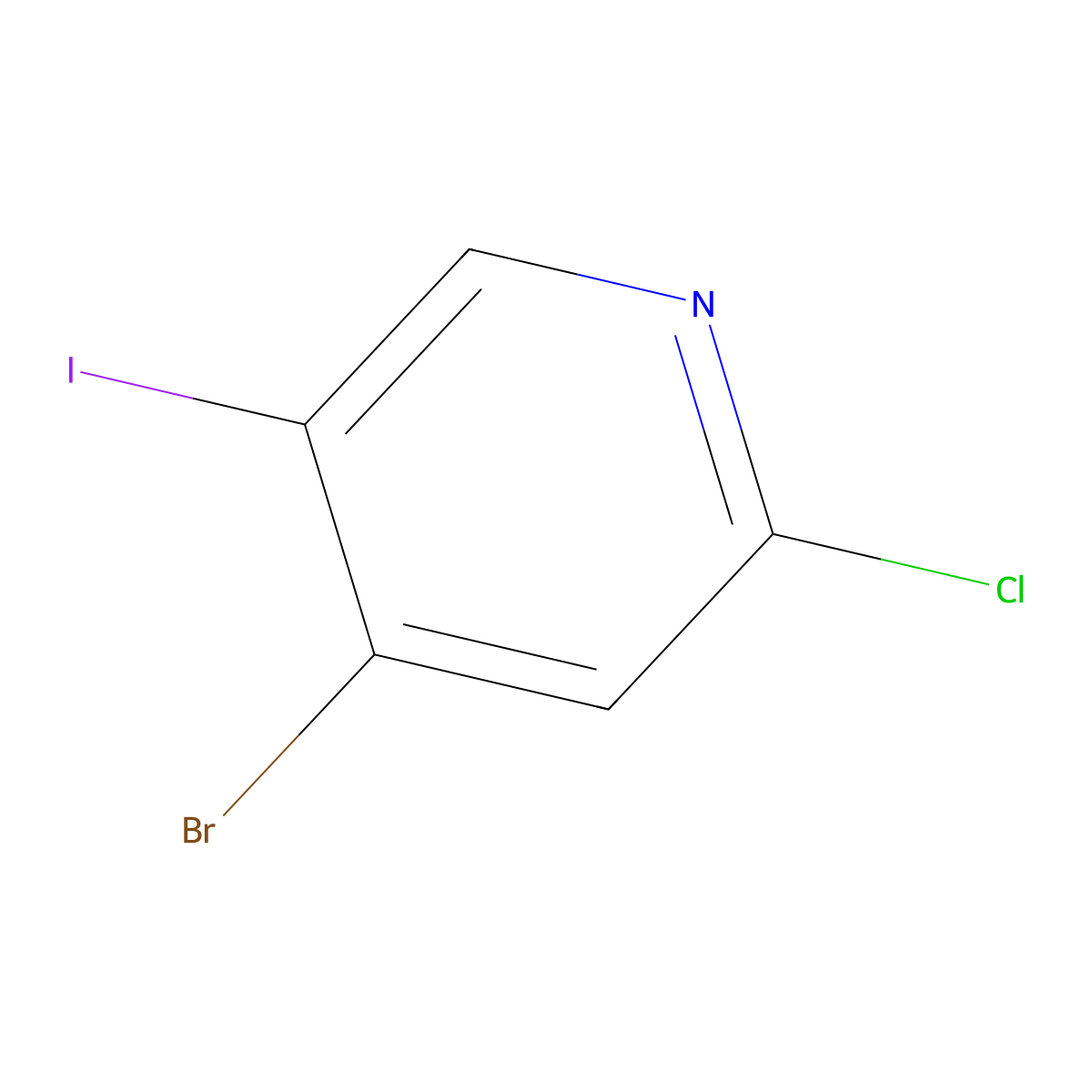 4-Bromo-2-chloro-5-iodopyridine molecular structure, CAS 1354021-06-9