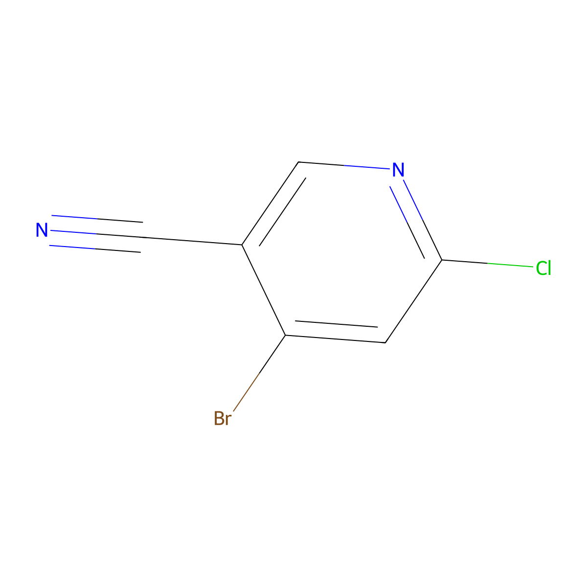 4-Bromo-6-chloronicotinonitrile molecular structure, CAS 1354021-07-0