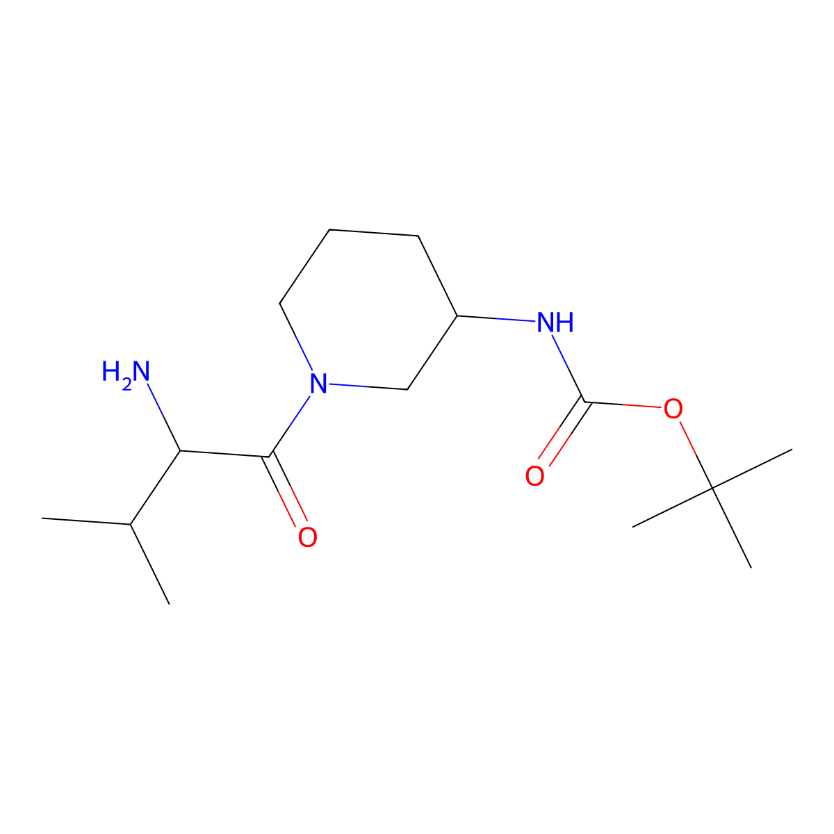 tert-butyl N-{1-[(2S)-2-amino-3-methylbutanoyl]piperidin-3-yl}carbamate molecular structure, CAS 1354024-79-5