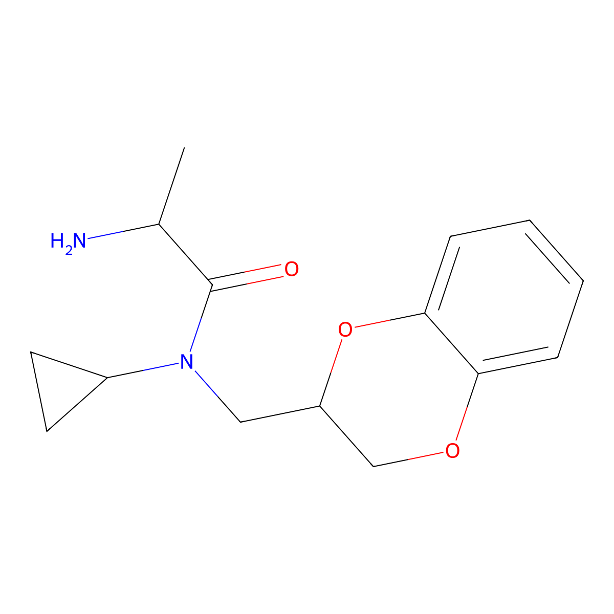(S)-2-Amino-N-cyclopropyl-N-(2,3-dihydro-benzo[1,4]dioxin-2-ylmethyl)-propionamide molecular structure, CAS 1354024-97-7