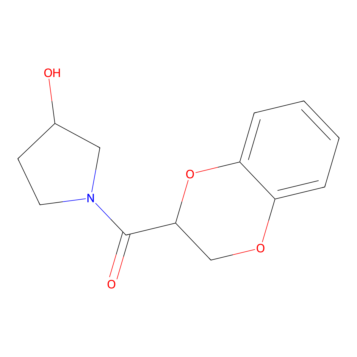 (2,3-Dihydrobenzo[b][1,4]dioxin-2-yl)((S)-3-hydroxypyrrolidin-1-yl)methanone molecular structure, CAS 1354025-34-5