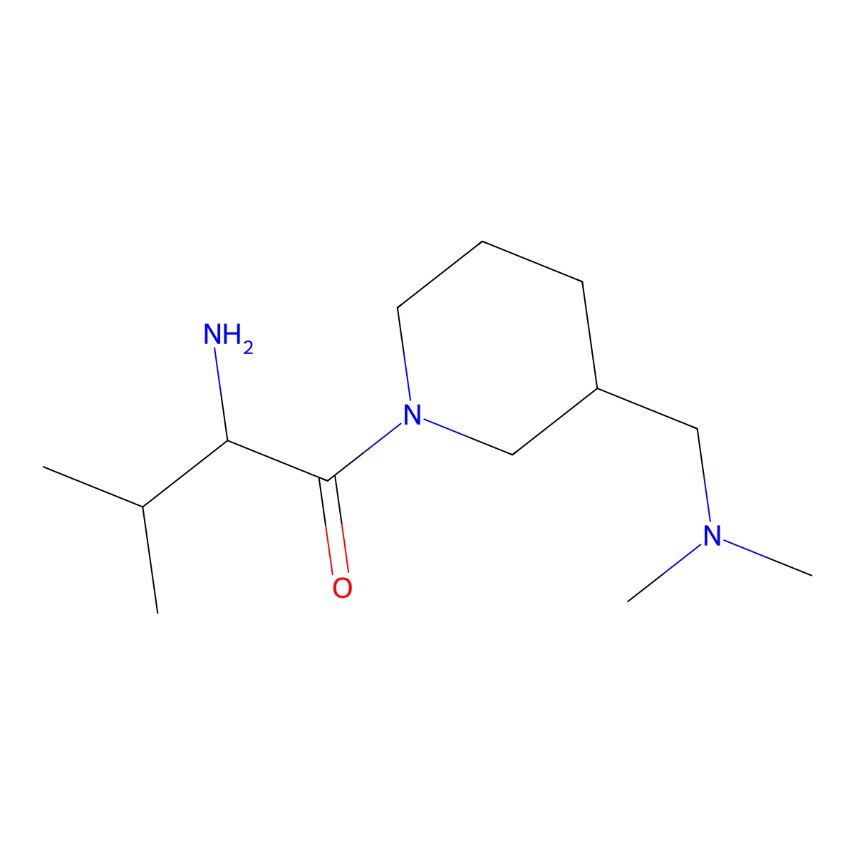 (2S)-2-amino-1-(3-((dimethylamino)methyl)piperidin-1-yl)-3-methylbutan-1-one molecular structure, CAS 1354027-27-2