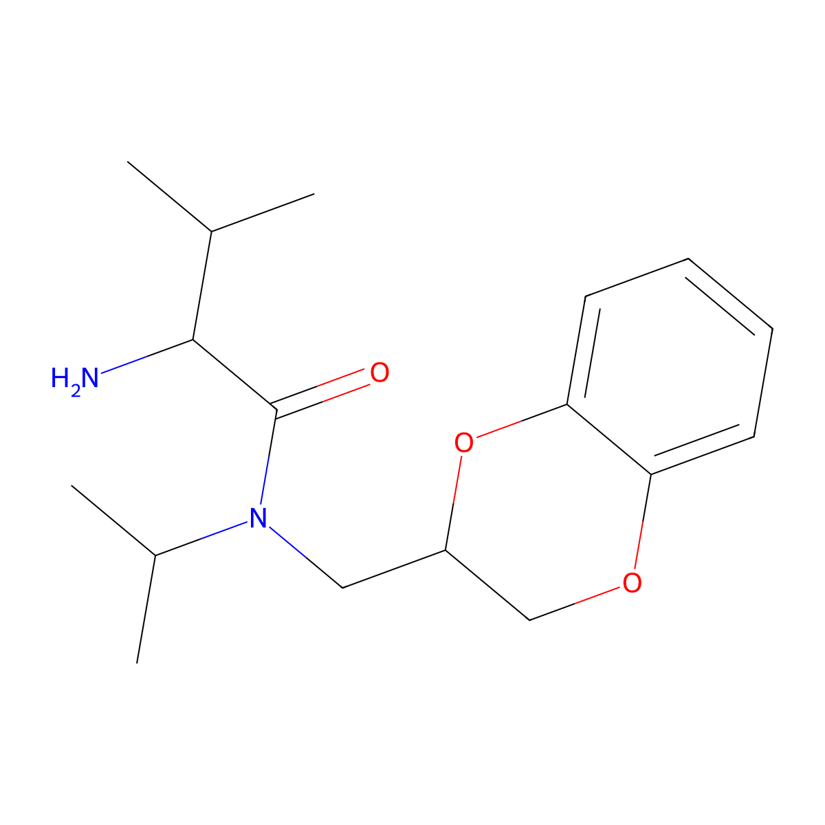 (S)-2-Amino-N-(2,3-dihydro-benzo[1,4]dioxin-2-ylmethyl)-N-isopropyl-3-methyl-butyramide molecular structure, CAS 1354028-88-8