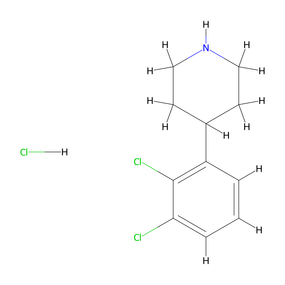 4-(2,3-Dichlorophenyl)piperidine hydrochloride molecular structure, CAS 1354030-49-1