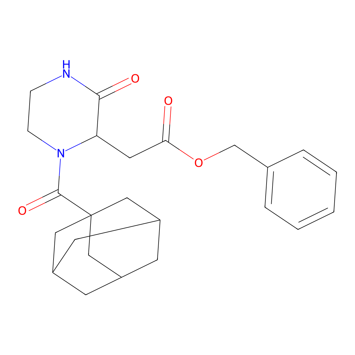 Benzyl 2-(1-(adamantane-1-carbonyl)-3-oxopiperazin-2-yl)acetate molecular structure, CAS 1354057-64-9