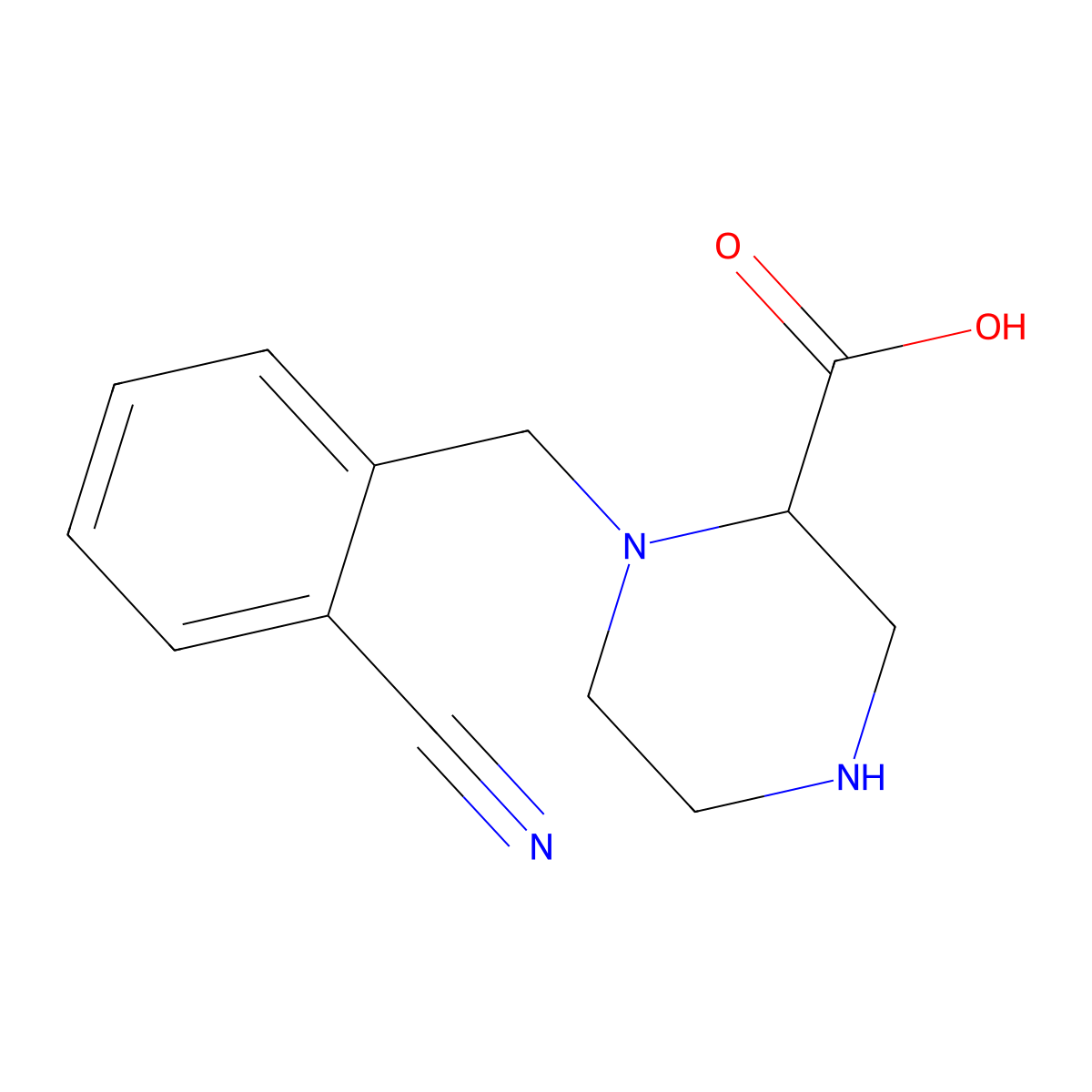 1-(2-Cyanobenzyl)piperazine-2-carboxylic acid molecular structure, CAS 1354086-91-1