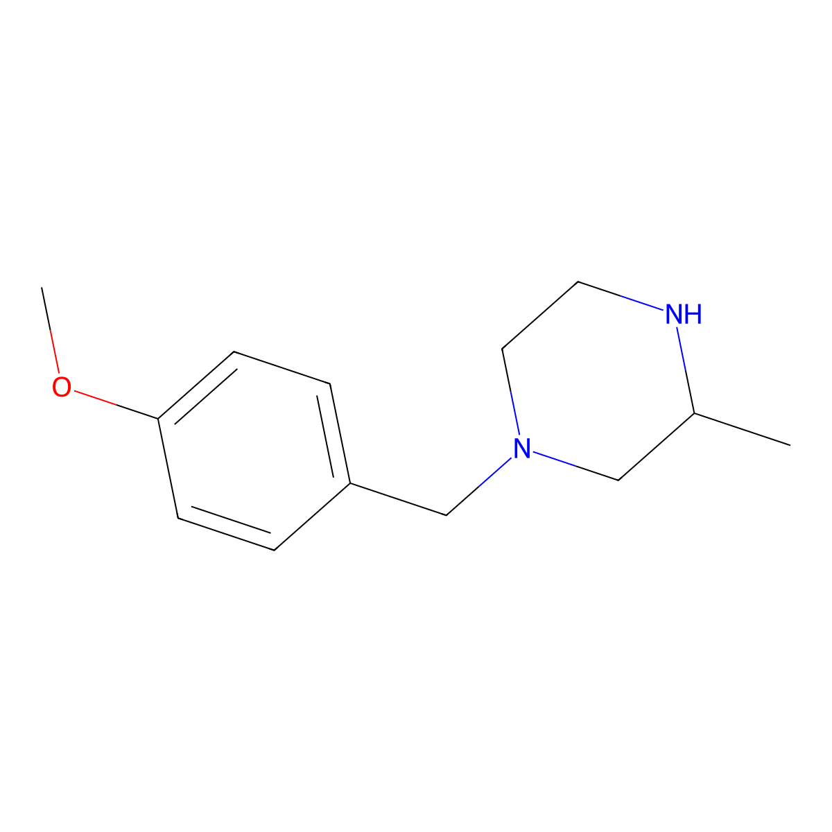 1-(4-Methoxybenzyl)-3-methylpiperazine molecular structure, CAS 1354086-96-6