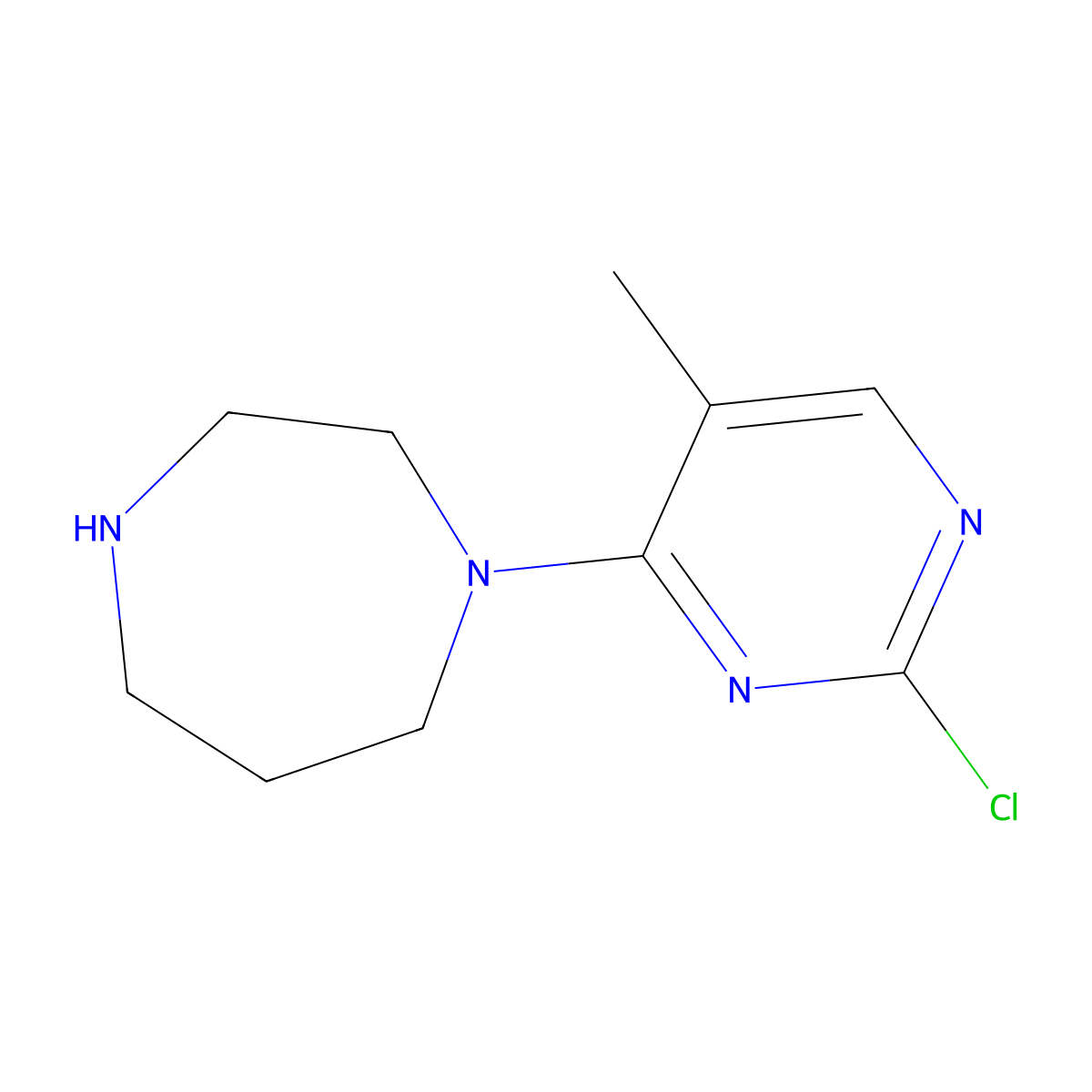 1-(2-Chloro-5-methylpyrimidin-4-yl)-1,4-diazepane molecular structure, CAS 1354087-08-3