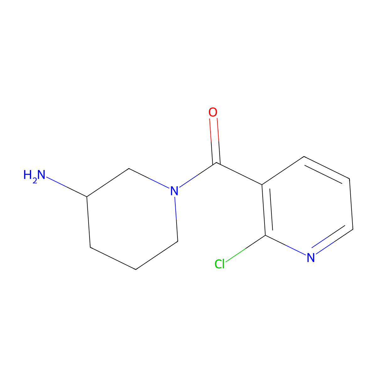 (3-Aminopiperidin-1-yl)(2-chloropyridin-3-yl)methanone molecular structure, CAS 1354087-64-1