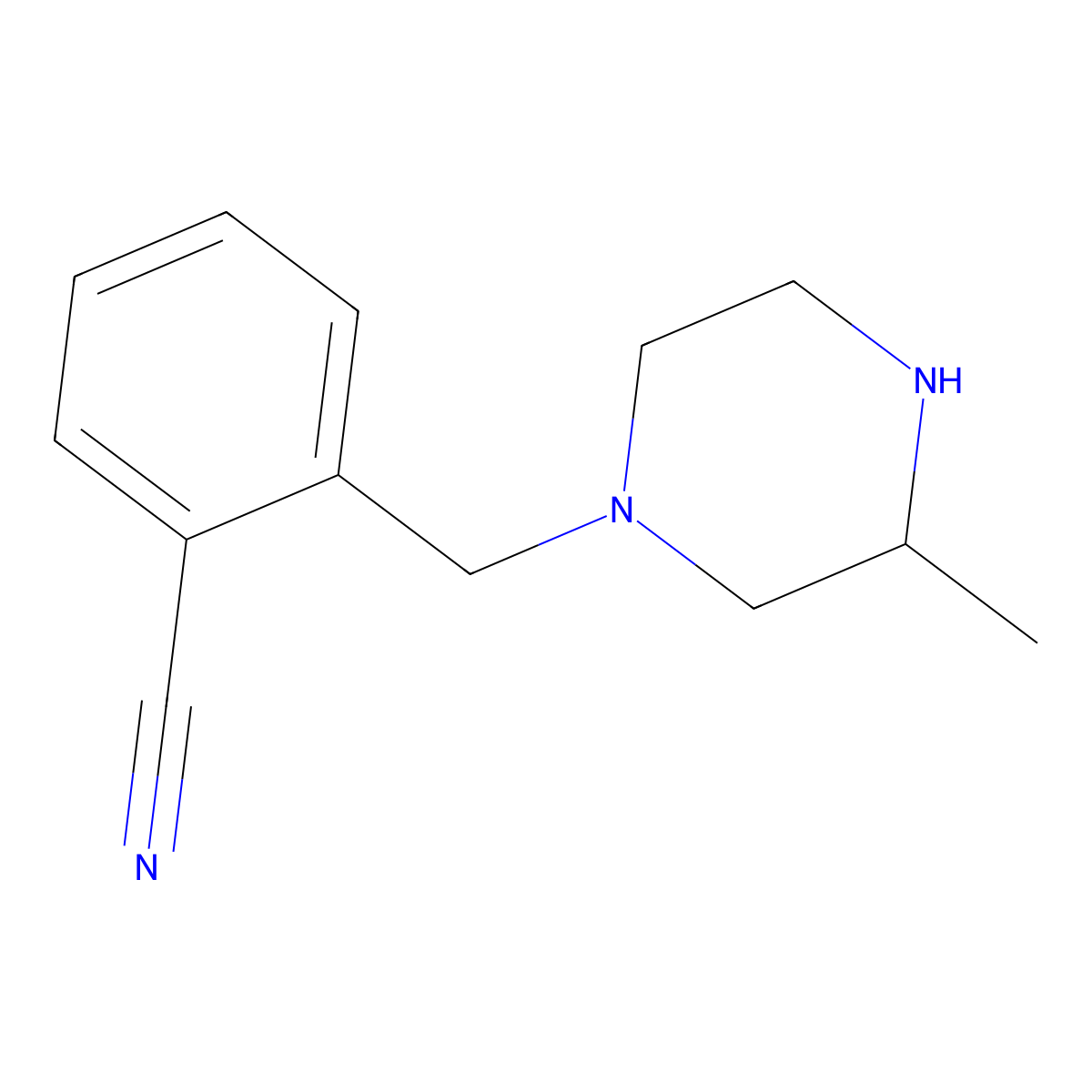 2-((3-Methylpiperazin-1-yl)methyl)benzonitrile molecular structure, CAS 1354088-07-5