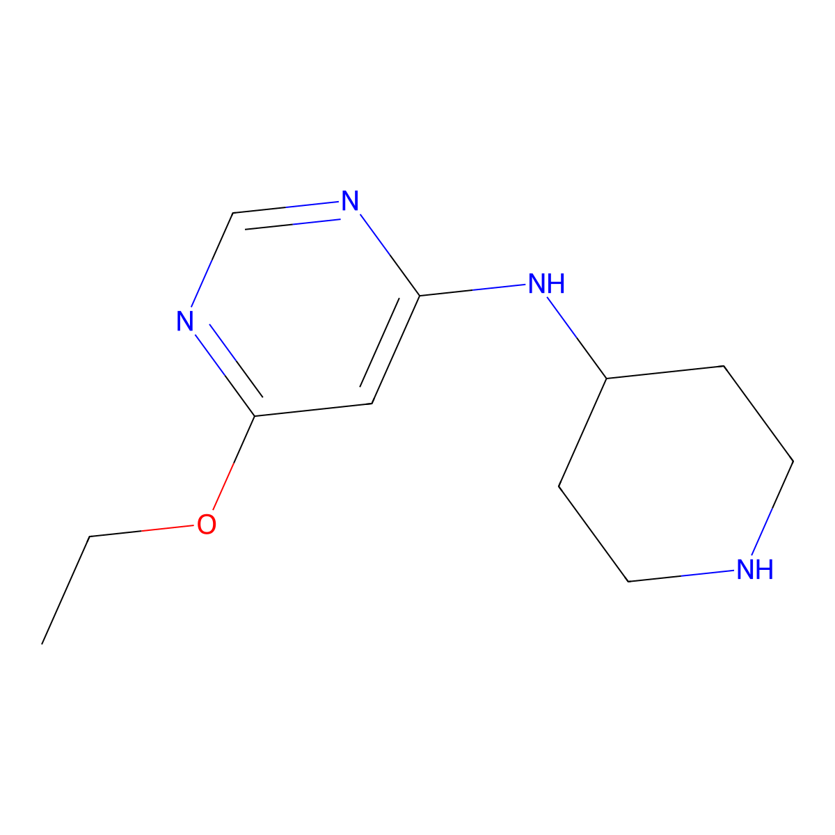 6-ethoxy-N-(piperidin-4-yl)pyrimidin-4-amine molecular structure, CAS 1354088-12-2