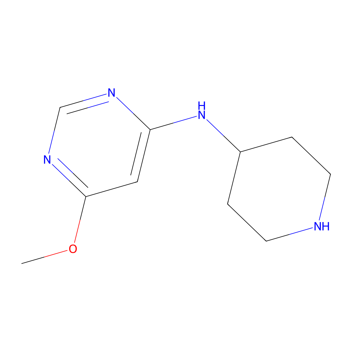 6-methoxy-N-(piperidin-4-yl)pyrimidin-4-amine molecular structure, CAS 1354088-13-3