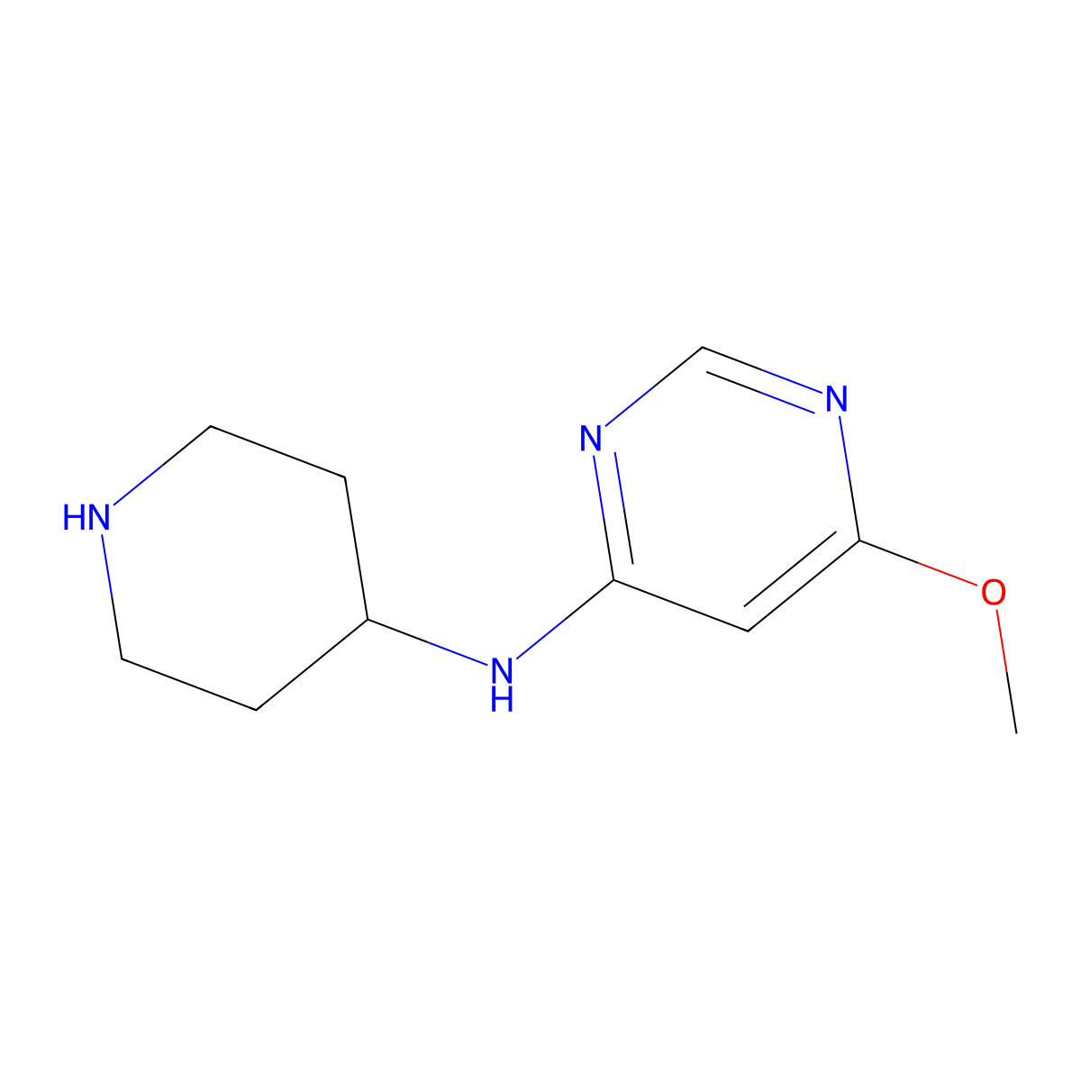 6-methoxy-N-(piperidin-4-yl)pyrimidin-4-amine molecular structure, CAS 1354088-13-3