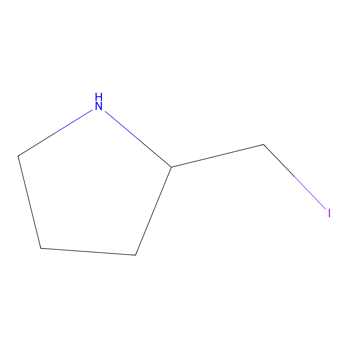 (2S)-2-(iodomethyl)pyrrolidine molecular structure, CAS 1354088-67-7