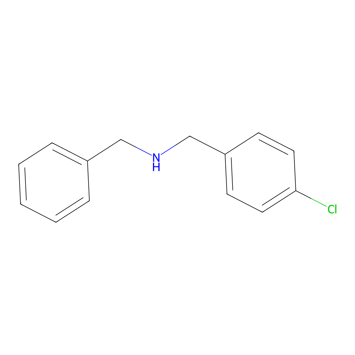 Benzyl-(4-chloro-benzyl)-amine molecular structure, CAS 13541-00-9
