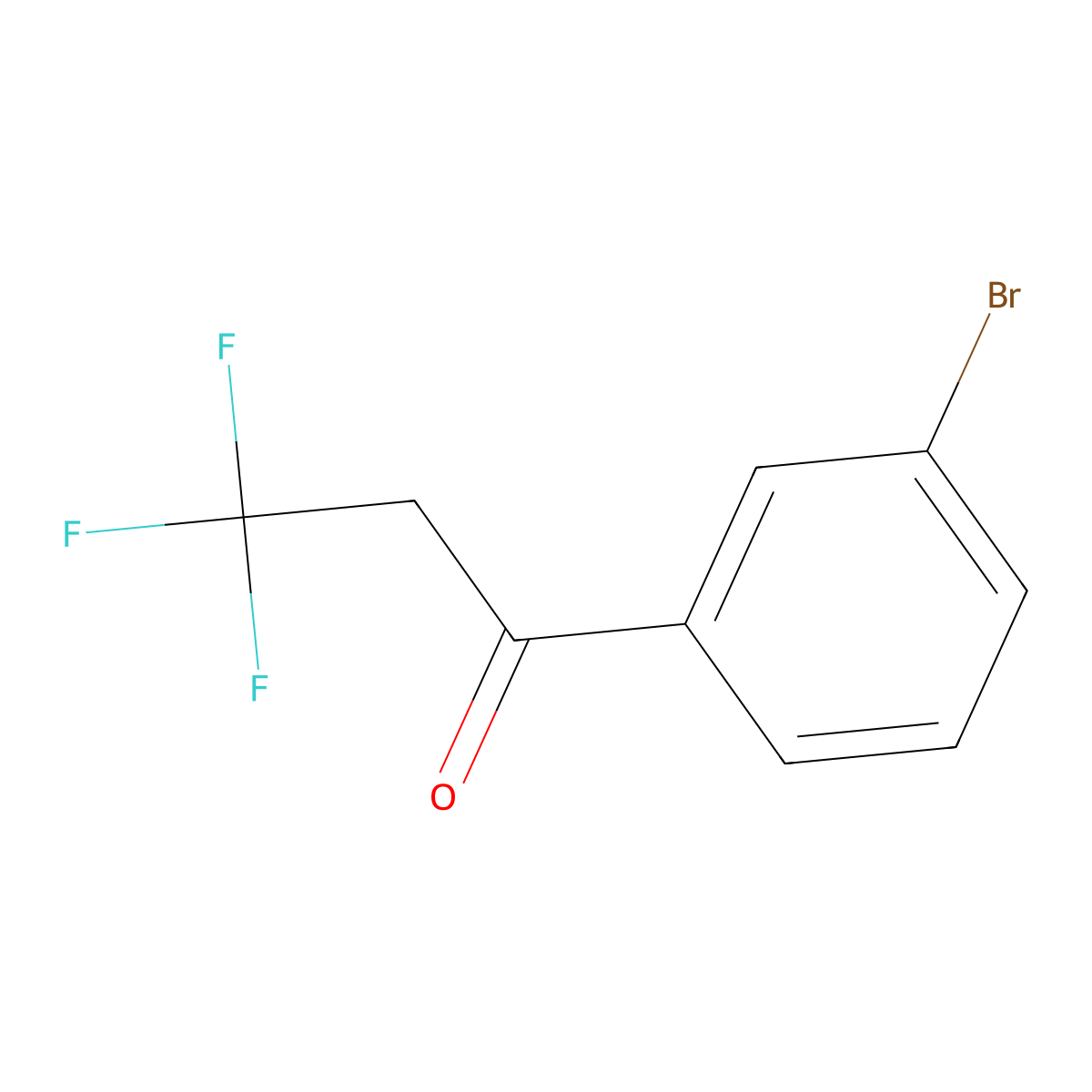 1-(3-Bromophenyl)-3,3,3-trifluoropropan-1-one molecular structure, CAS 13541-14-5