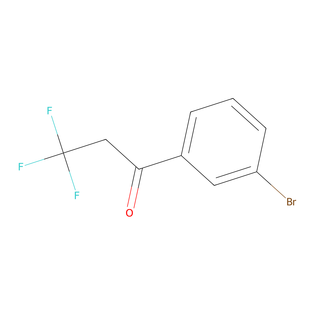 1-(3-Bromophenyl)-3,3,3-trifluoropropan-1-one molecular structure, CAS 13541-14-5