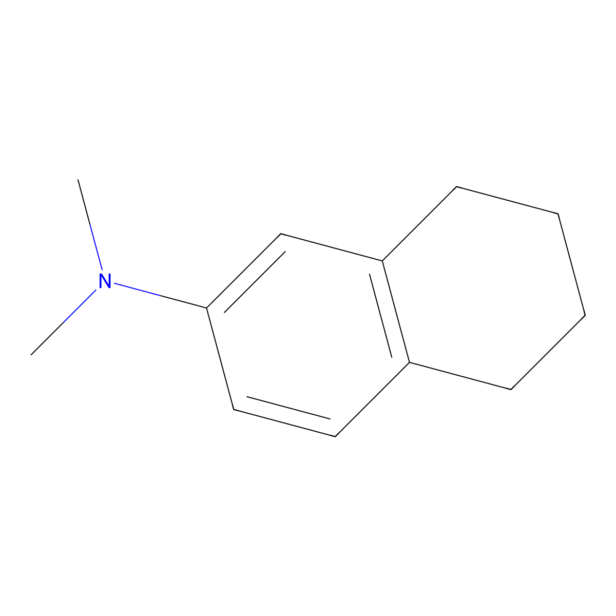 N,N-Dimethyl-5,6,7,8-tetrahydronaphthalen-2-amine molecular structure, CAS 13541-31-6