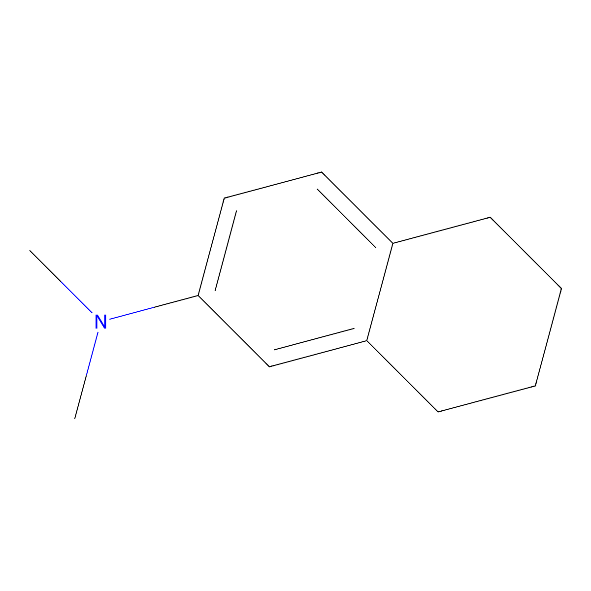 N,N-Dimethyl-5,6,7,8-tetrahydronaphthalen-2-amine molecular structure, CAS 13541-31-6