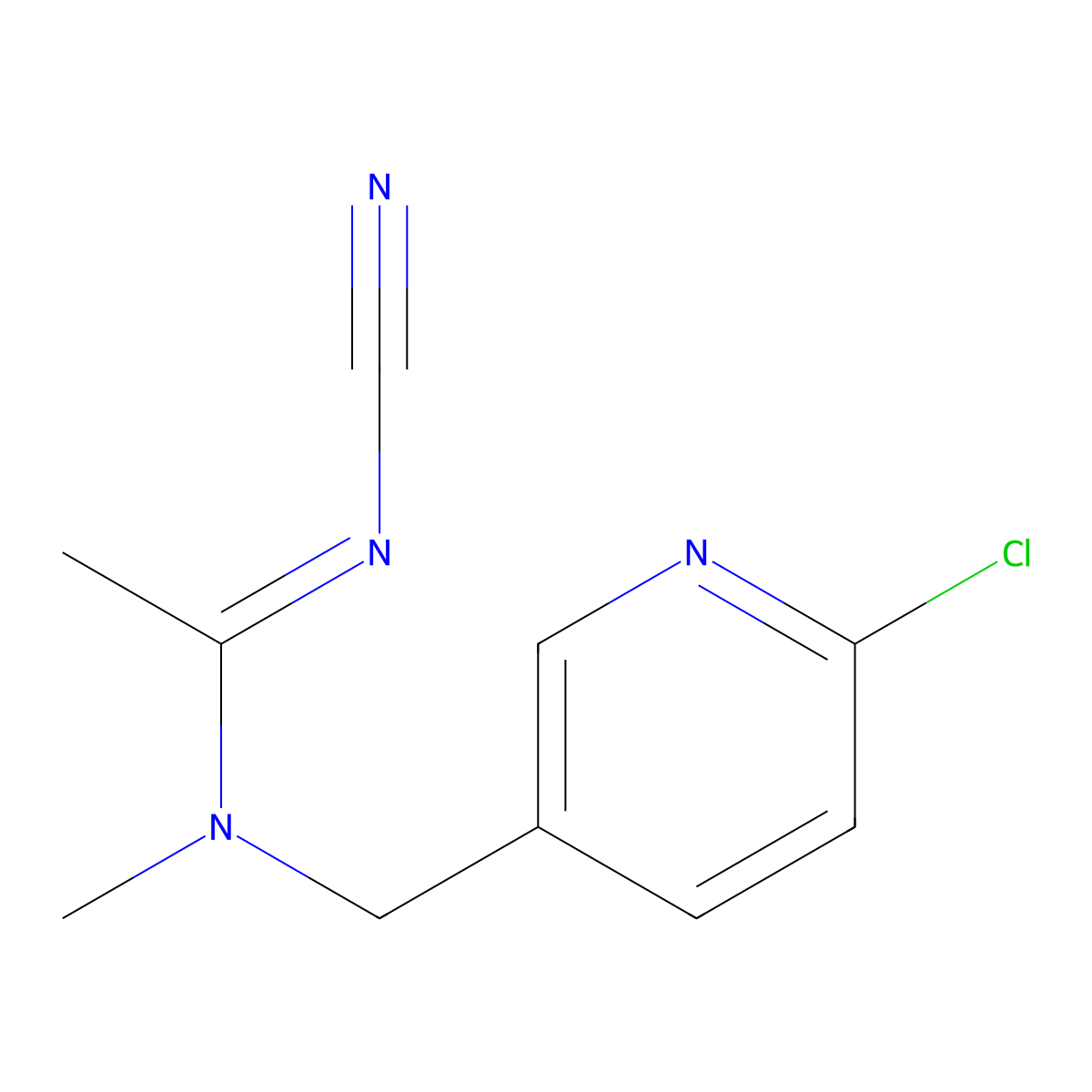 N-((6-Chloro-3-pyridinyl)methyl)-N'-cyano-N-methylethanimidamide molecular structure, CAS 135410-20-7