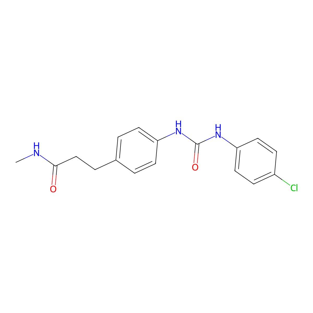 3-(4-{[(4-chlorophenyl)carbamoyl]amino}phenyl)-N-methylpropanamide molecular structure, CAS 1354105-11-5