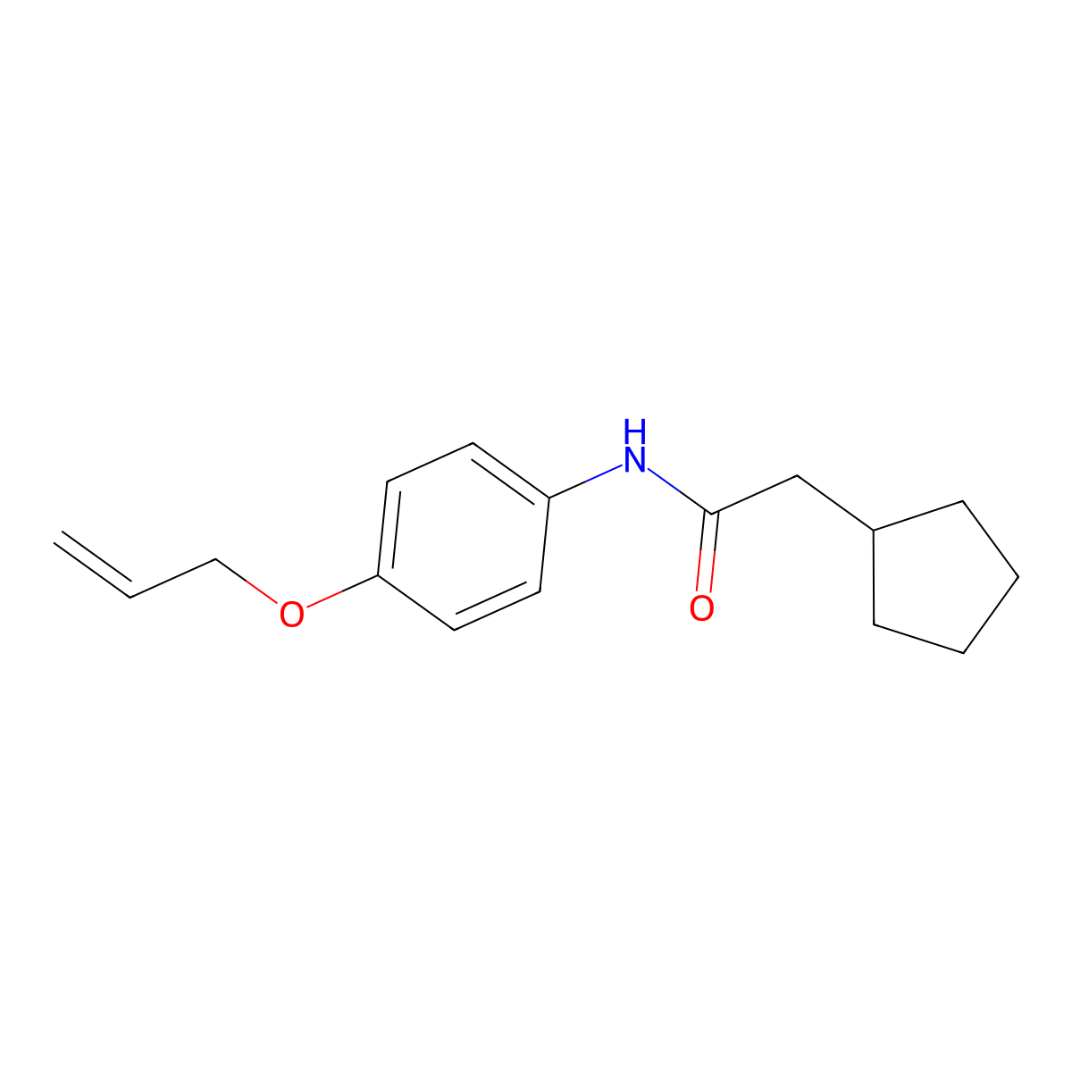 2-cyclopentyl-N-[4-(prop-2-en-1-yloxy)phenyl]acetamide molecular structure, CAS 1354124-94-9