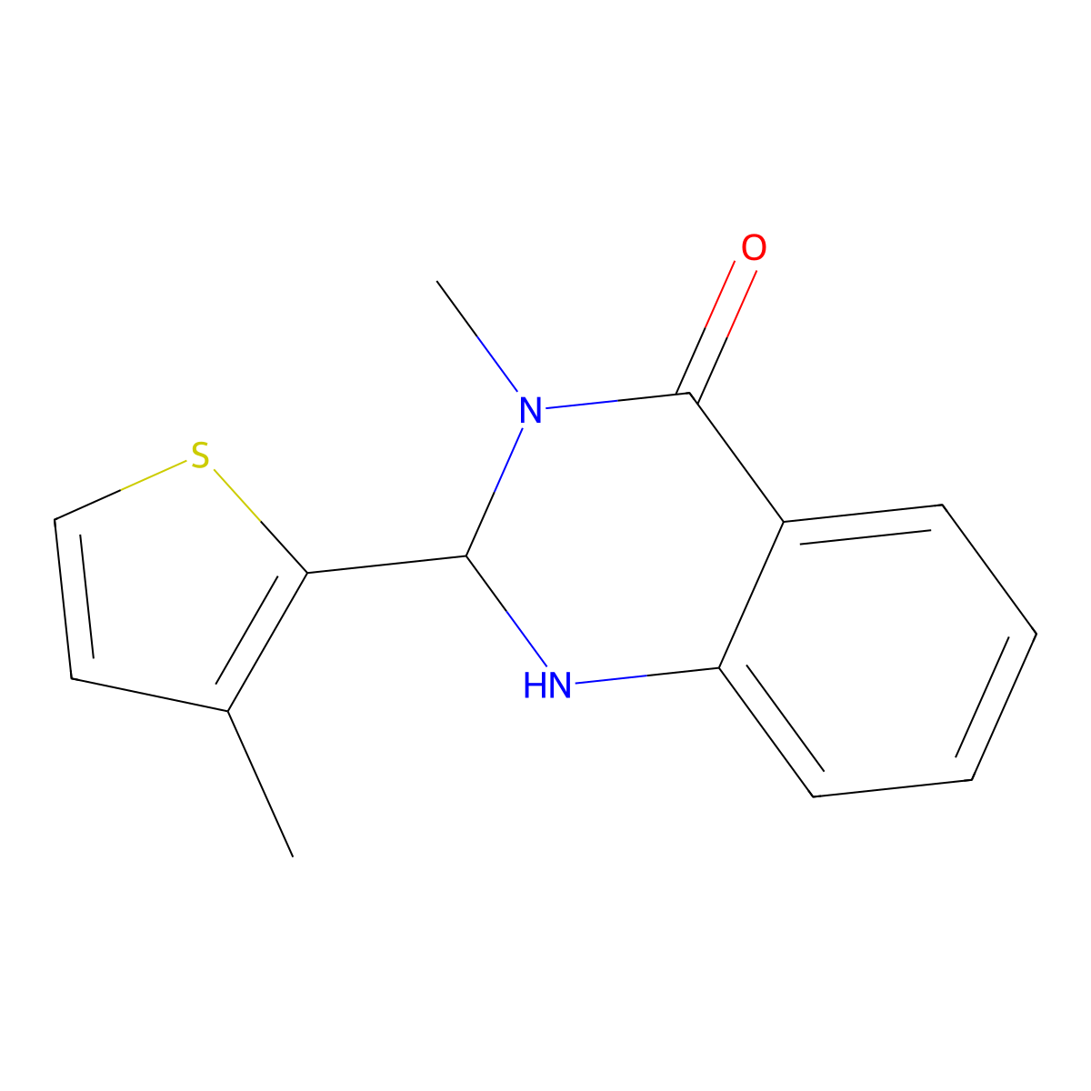 3-methyl-2-(3-methylthiophen-2-yl)-2,3-dihydroquinazolin-4(1H)-one molecular structure, CAS 1354132-87-8
