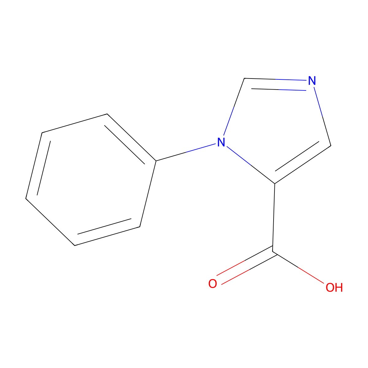 1-phenyl-1H-imidazole-5-carboxylic acid molecular structure, CAS 135417-65-1