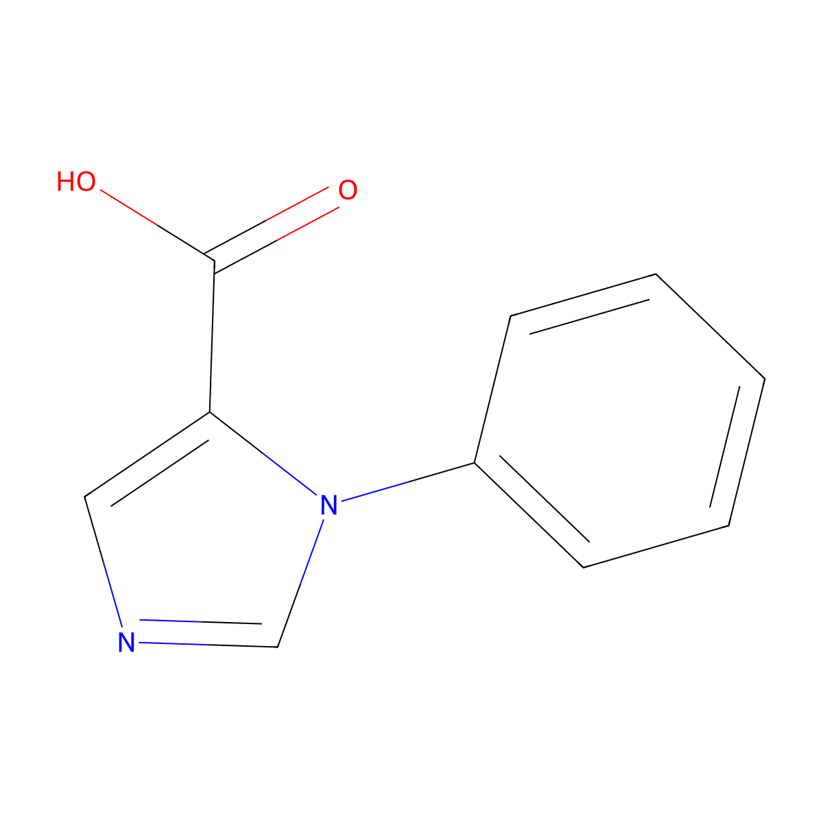 1-phenyl-1H-imidazole-5-carboxylic acid molecular structure, CAS 135417-65-1