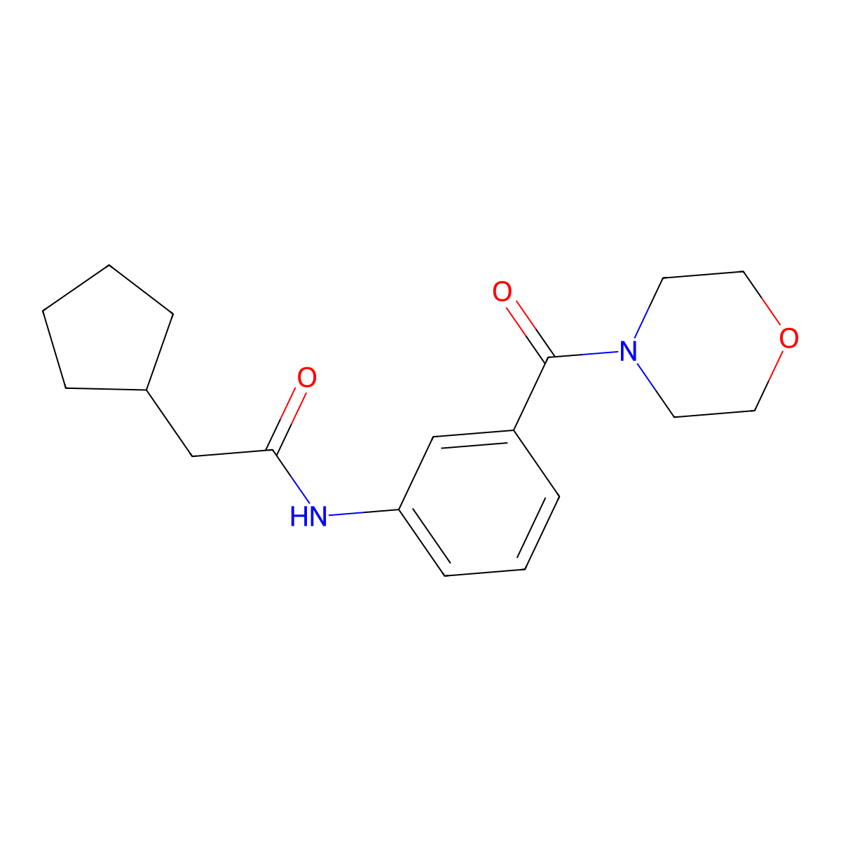 2-cyclopentyl-N-[3-(morpholin-4-ylcarbonyl)phenyl]acetamide molecular structure, CAS 1354182-03-8