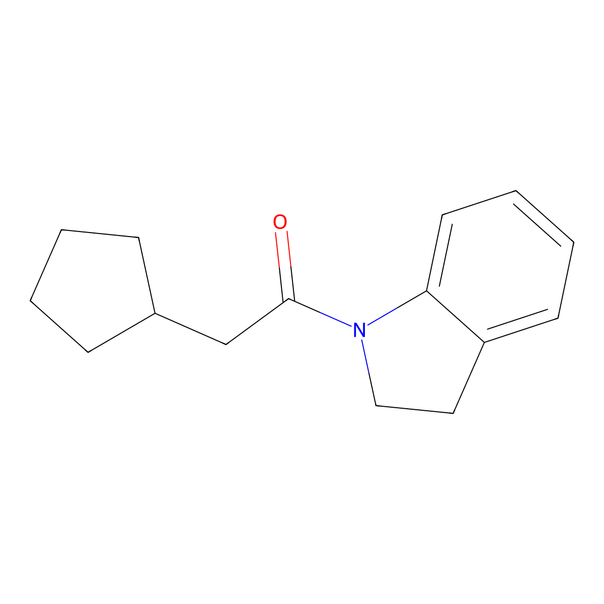 2-cyclopentyl-1-(2,3-dihydro-1H-indol-1-yl)ethanone molecular structure, CAS 1354182-38-9