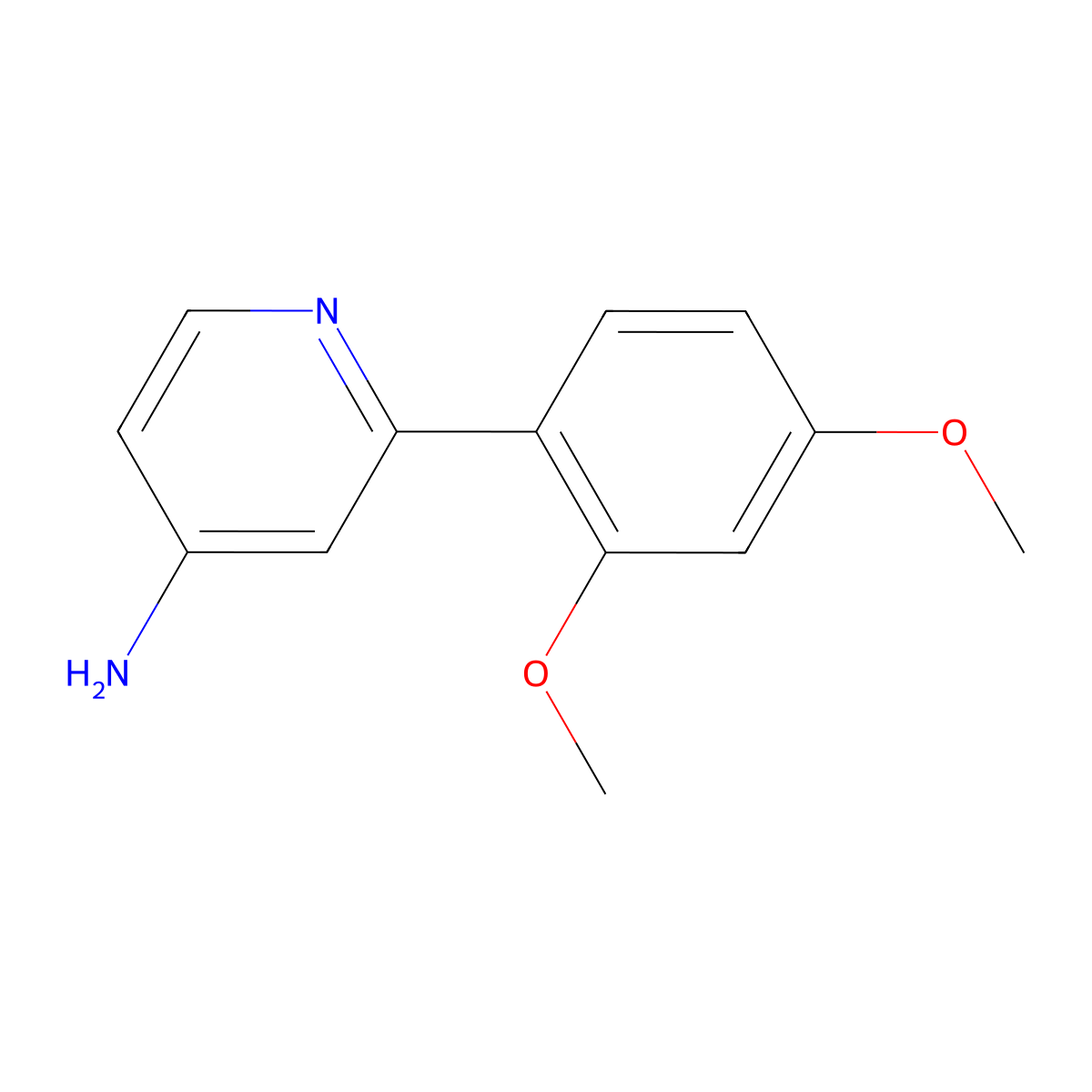 2-(2,4-Dimethoxyphenyl)-4-pyridinamine molecular structure, CAS 1354219-38-7