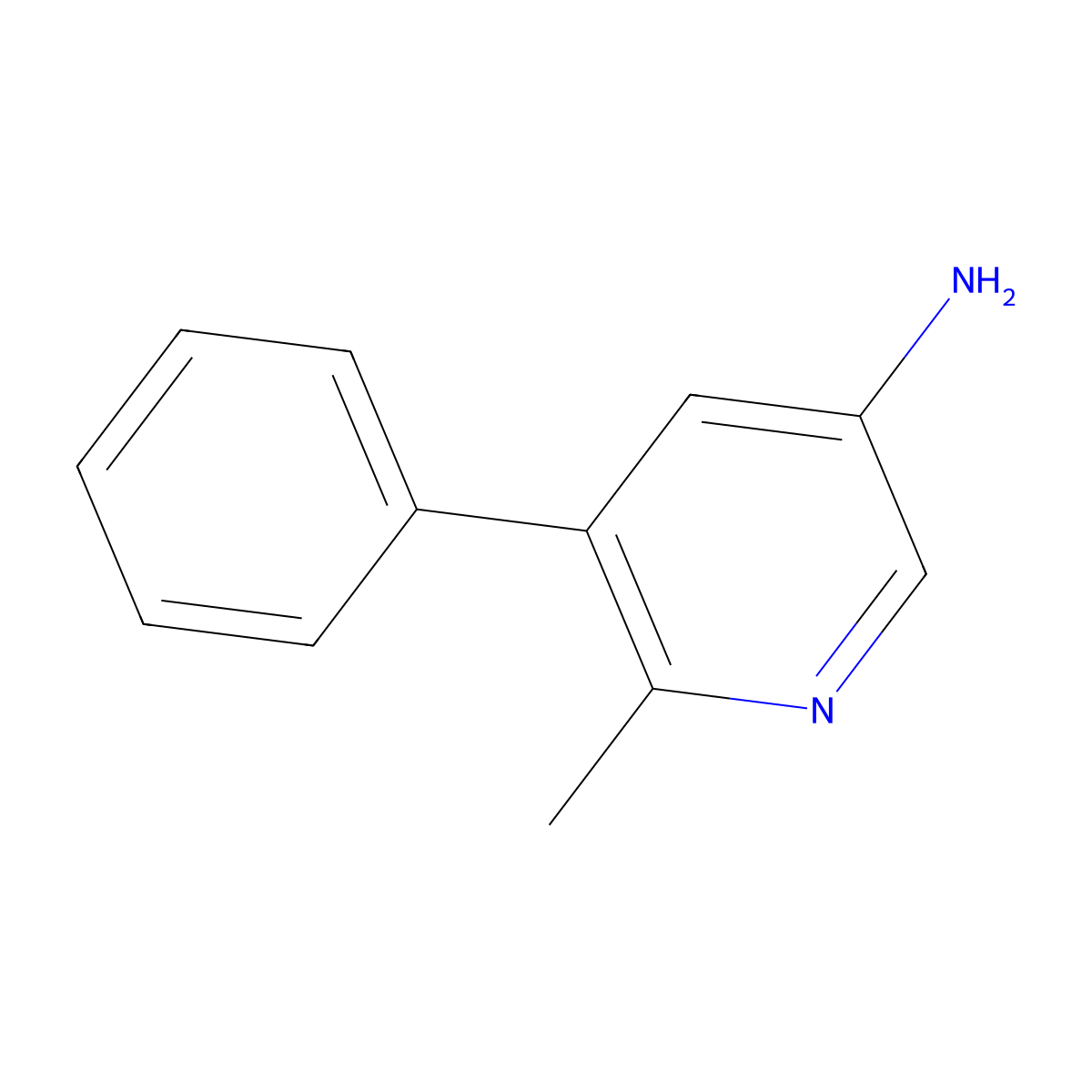 6-Methyl-5-phenylpyridin-3-amine molecular structure, CAS 1354219-65-0