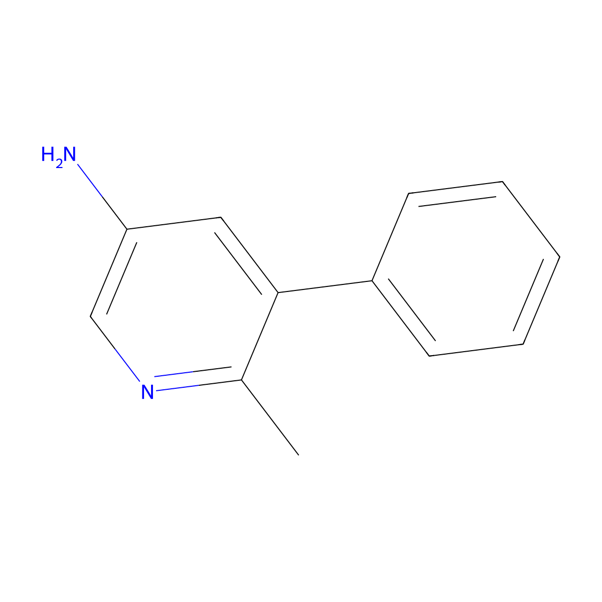 6-Methyl-5-phenylpyridin-3-amine molecular structure, CAS 1354219-65-0