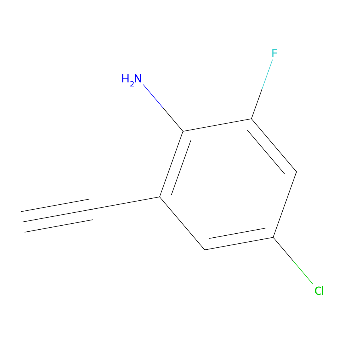 4-Chloro-2-ethynyl-6-fluoroaniline molecular structure, CAS 1354219-75-2