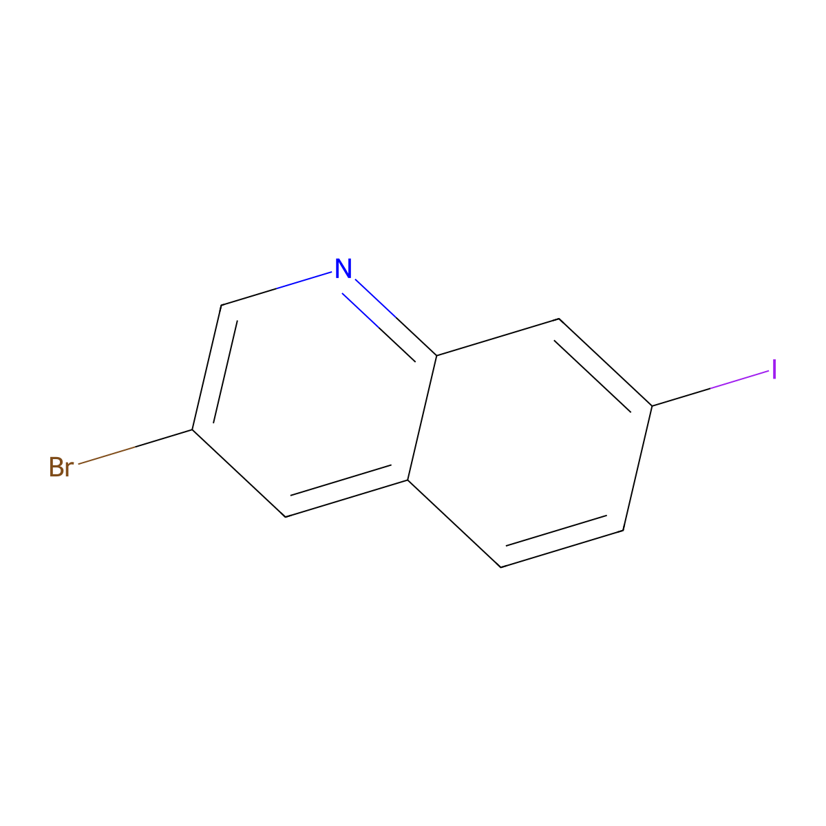 3-Bromo-7-iodoquinoline molecular structure, CAS 1354223-46-3