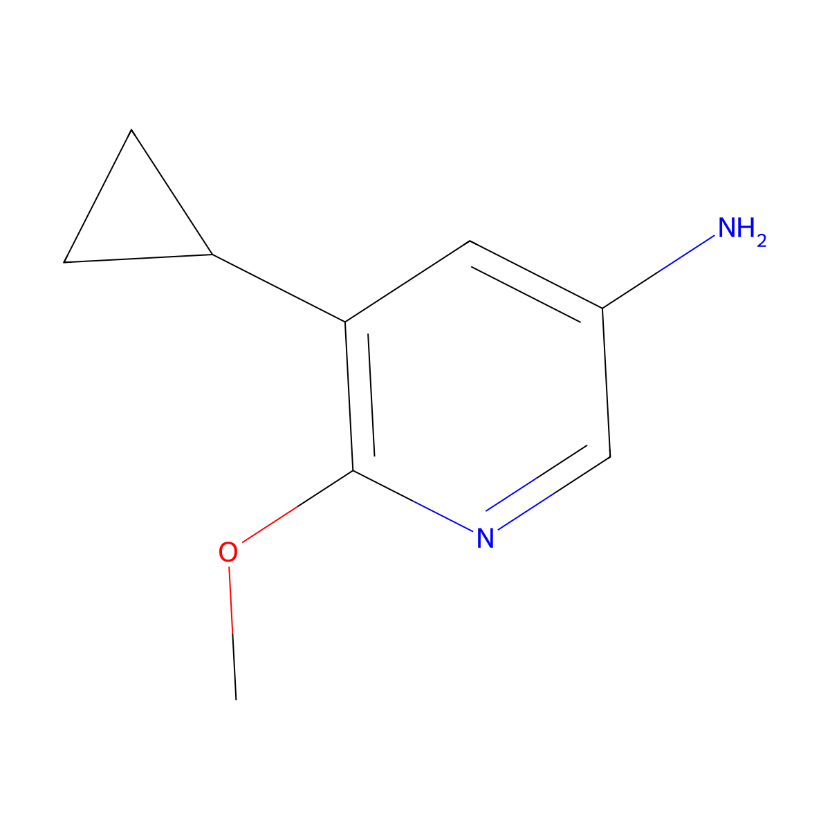 5-Cyclopropyl-6-methoxypyridin-3-amine molecular structure, CAS 1354223-55-4