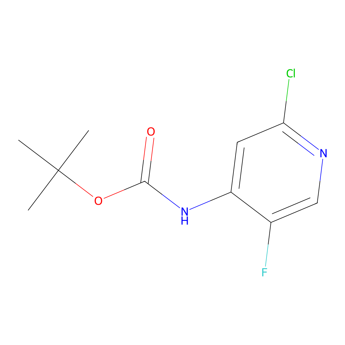 tert-Butyl (2-chloro-5-fluoropyridin-4-yl)carbamate molecular structure, CAS 1354223-67-8