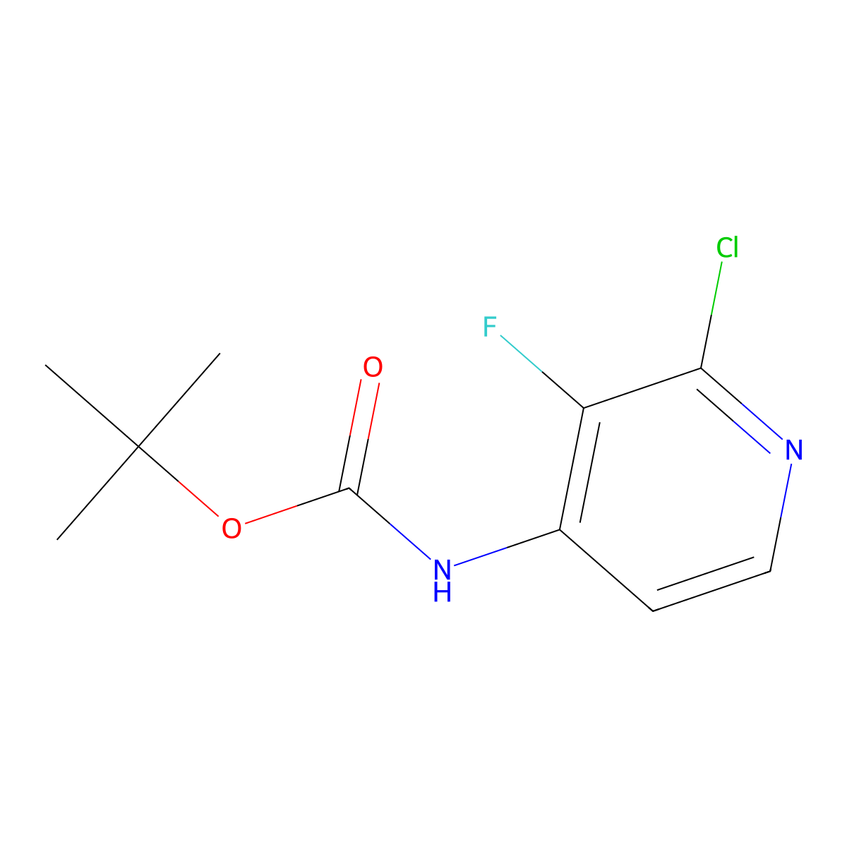 Tert-butyl (2-chloro-3-fluoropyridin-4-yl)carbamate molecular structure, CAS 1354223-71-4