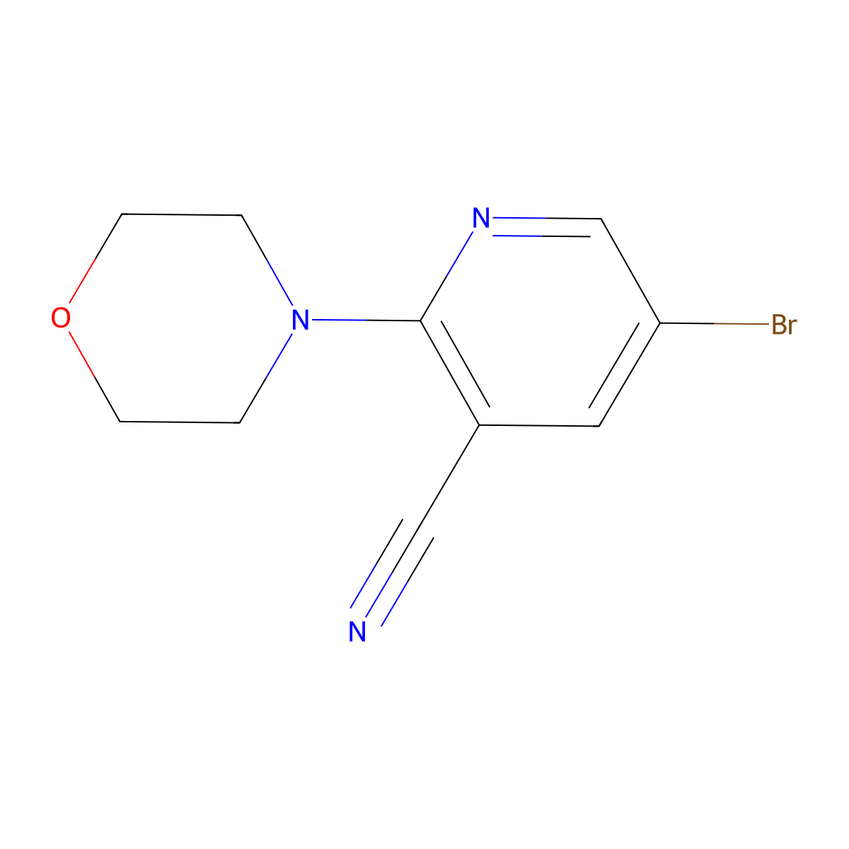 5-Bromo-2-morpholinonicotinonitrile molecular structure, CAS 1354223-80-5