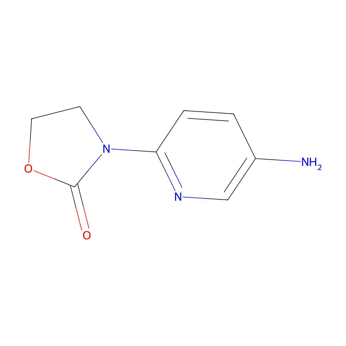 3-(5-Aminopyridin-2-yl)-1,3-oxazolidin-2-one molecular structure, CAS 1354225-20-9